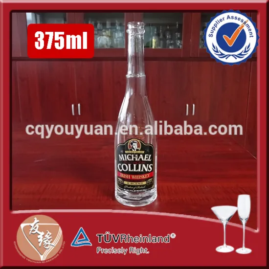 whisky 375ml packaging clear glass botte in high quality