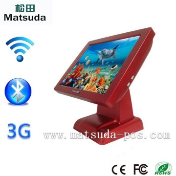 Free windows 7 profession wifi 15 inch restaurant touch electronic billing machine/pos system
