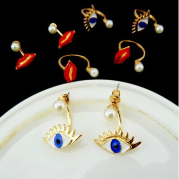 Pearl Earrings Dangle Alloy Evil Eye Gold Pearl Earrings