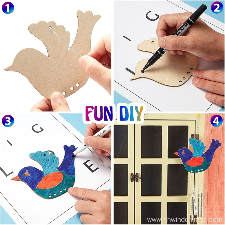 Bird Wooden Wind Chime - Perfect Gift for Kids