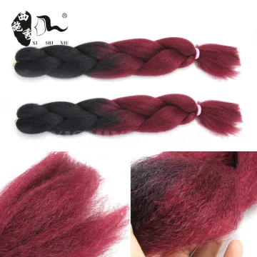 Factory wholesale price jumbo braid hair box braids ombre two tone color synthetic braiding hair extension