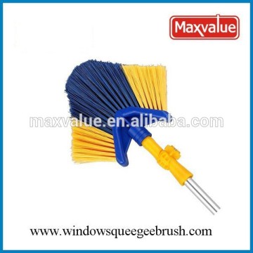 triangle -shaped broom with telescopic handle corner brush
