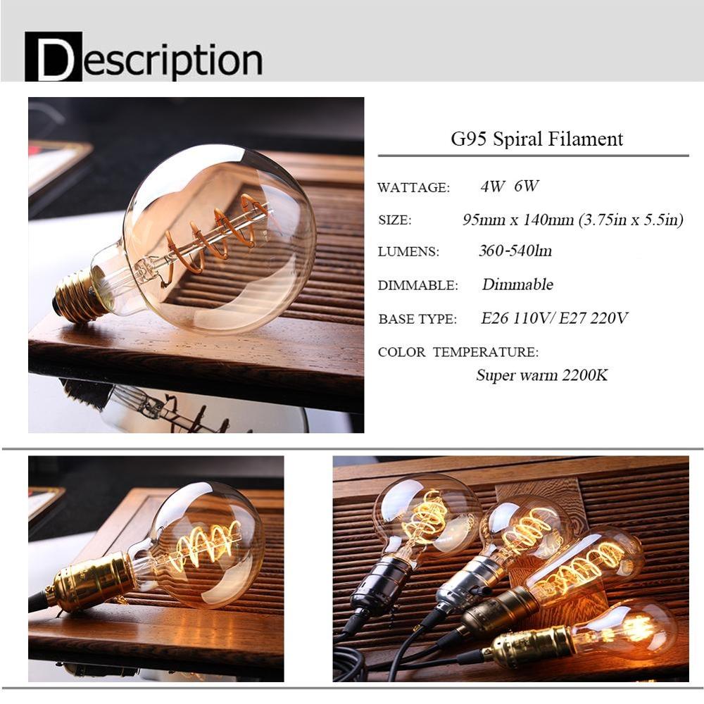Vintage Led Flexible Soft Spiral Filament Light Bulbs Manufacturer ...