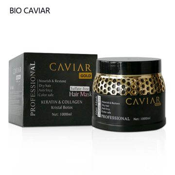 Keratin and Activated Charcoal Essence Bio Caviar Hair Mask - 1000ml Sulfate-Free Damage Repair