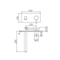 Single lever basin mixer for concealed installation with square plate