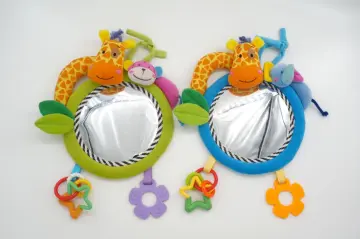 Activity mirror with rattle teether and mirror