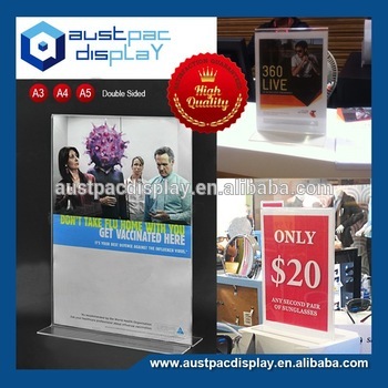 T-Shape Acrylic Plastic Sign Display Acrylic Sign Holder