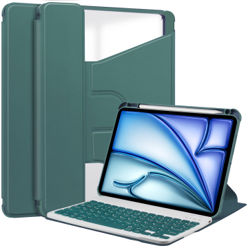 iPad Air 13（2024）の360°回転革ケースを備えたワイヤレスキーボード