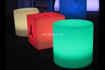 Wireless Remote Control Glow Chair , Waterproof Led Round Bar Stool