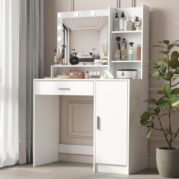 Modern White LED Dressing Table for Girls