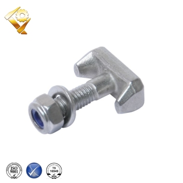 steel half thread t bolts with nuts and washer