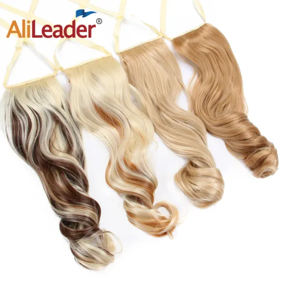 AliLeader High Quality 20 Inch Silky Straight Ombre Ponytail Clip In Ponytail Hair Extensions