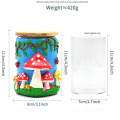 Blue Forest Mushroom Glass Storage Jar