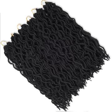 Alileader  18" Curly Faux Locs Hair Extensions For Black Women 4 Colors Wavy Faux Locs Crochet Hair Extensions
