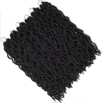 Alileader  18" Curly Faux Locs Hair Extensions For Black Women 4 Colors Wavy Faux Locs Crochet Hair Extensions