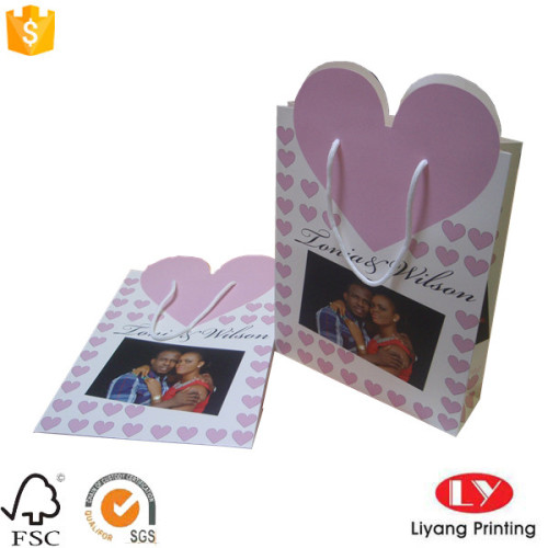 Sweet wedding paper bag heart shape top