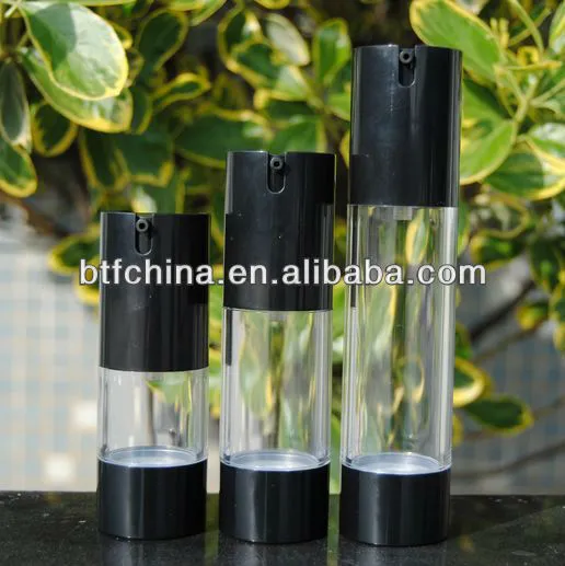 50ml airless plastic bottle black pump