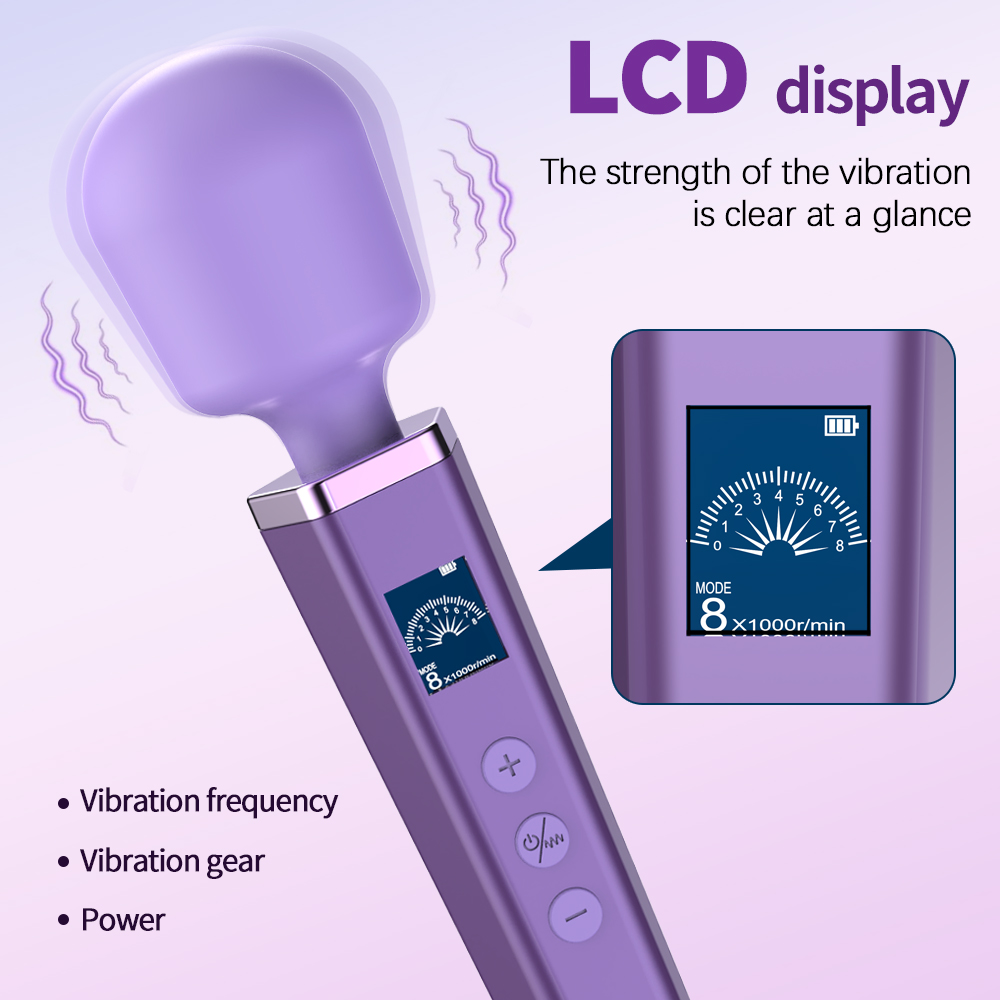Smart Vibrating Wand Featuring LCD Interface