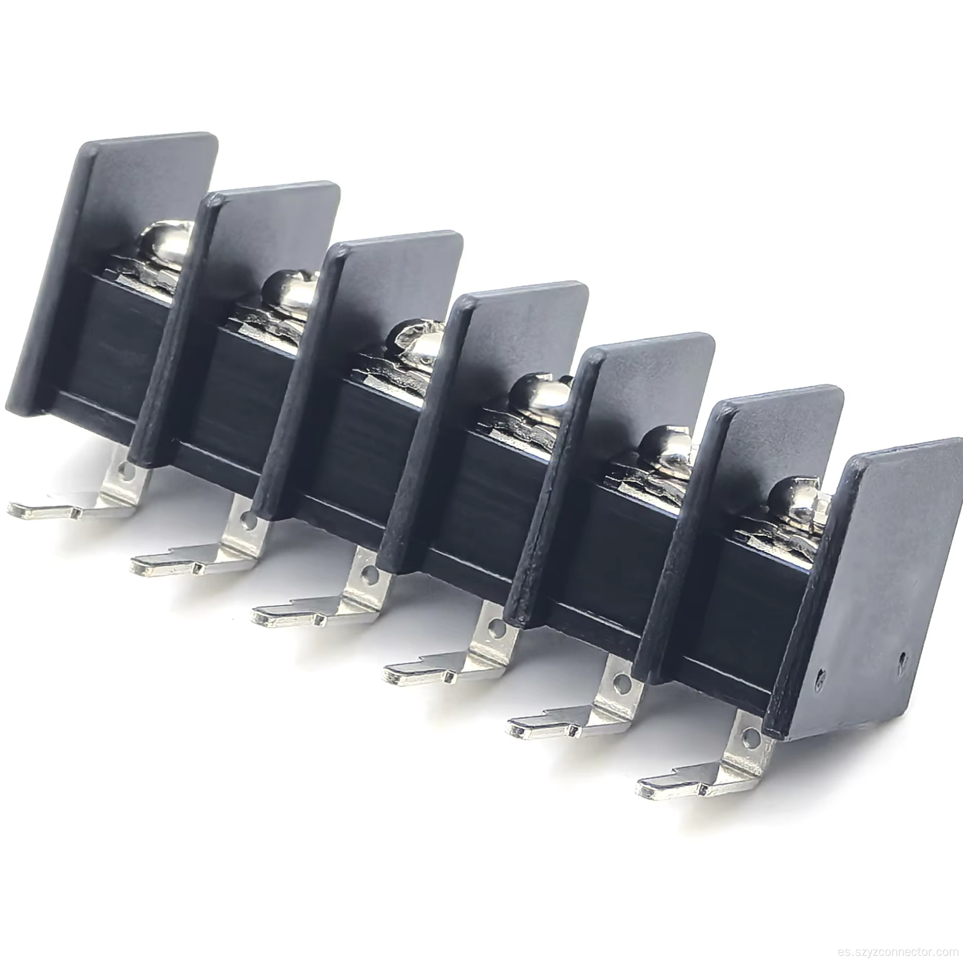 Bloques de terminales de barrera de inserción doblados con paso de 9,5 mm, color negro 6P