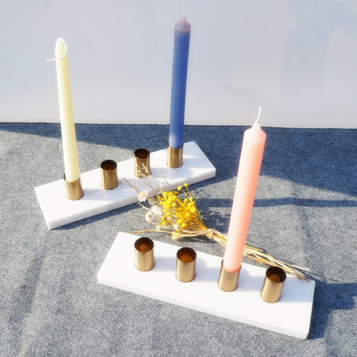 Metal & Marble stick Candle Holders