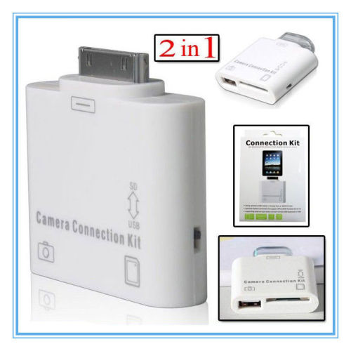 Compatible 2 In1 Usb 2.0 Port Sd Card Slot For Apple Ipad 2 Camera Connection Kit