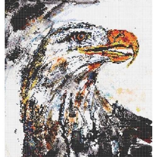 Aquila animale Mosaico in vetro con pittura a olio murale