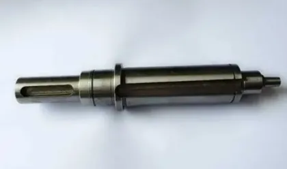 The motor rotates the shaft