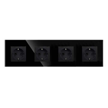EU Standard Single 16A Power Socket for Russia - Quadruple Glass Wall Sockets