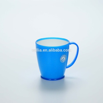 Reusable Thick Plastic Cups Blue Plastic Cup with handle