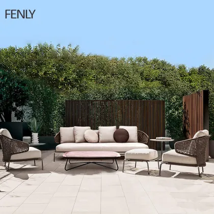 Leisure Balcony Outdoor Furniture Rattan Sofa and Chair Combination