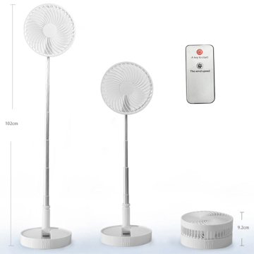 7200mAh Foldable Telescopic USB Rechargeable Fan - Low Noise Cooling for Camping & Home