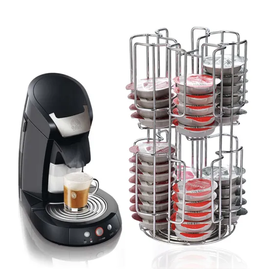 Exquisite Coffee Capsules Organizers Storage Stand Rotatable Practical Coffee Pod Holder Display Rack For 64pcs Capsules