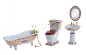 Dollhouse miniaturowe akcesoria łazienkowe ceramika