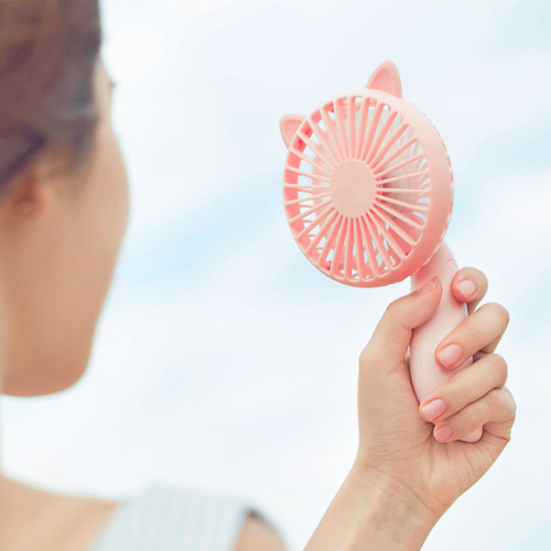 Mini ventilador portátil, cor vermelha