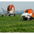 Watering hose reel irrigation system boom