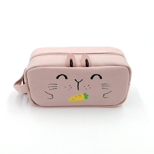 PU Pencil Bag Cute rabbit make up canvas pencil bag Supplier