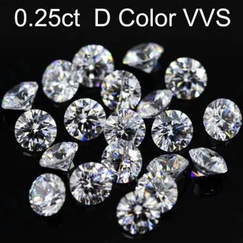 Loose Gemstones Moissanite D Color 0.25ct 0.25 Carat 4mm Clarity VVS Round Jewelry Bracelet Diamond Ring Material Loose Stones
