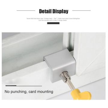 Adjustable Aluminum Sliding Door Locks Adjustable Window Locks Set Stop Door Frame Security Locks