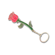 Gepersonaliseerde metalen planten Rose Bottle Opener Keychain