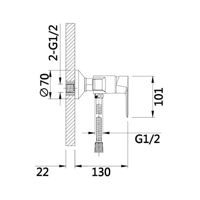 Electroplating Single Lever Shower Mixer