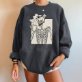 Kvinnor Skull Halloween Hoodie Sweatshirt Top