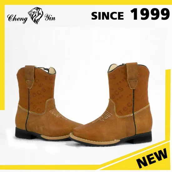 Factory Price High Quality Brown Comfortable Soft Cheaper Genuine Leather Durable Wholesale Cowboy Boots for Children