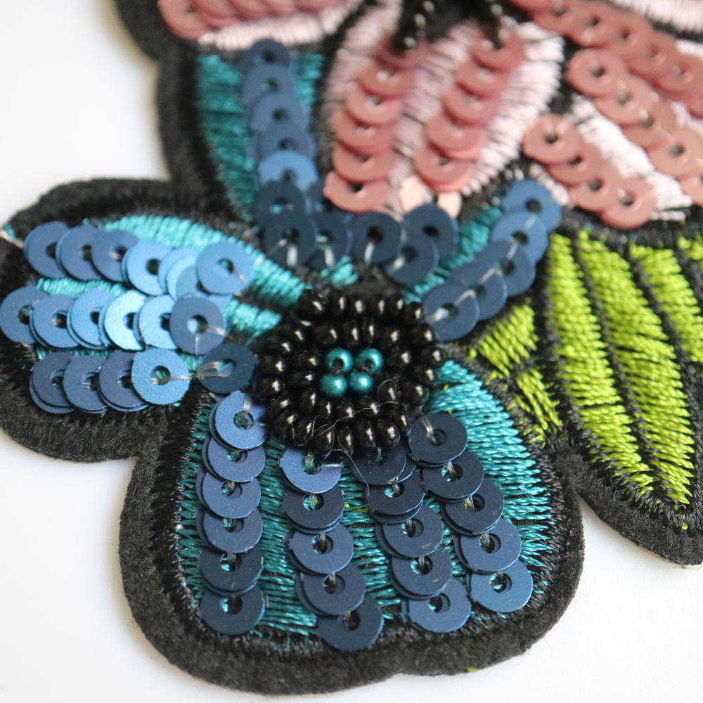 Sequins Sew On Floral Patches