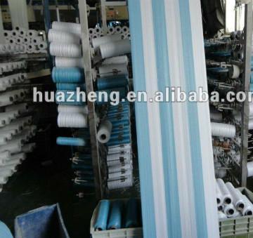 Muti-colored tubular pp woven fabric roll with colored stripes