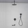 Messing Badezimmersystem schwarzer Dusch Set
