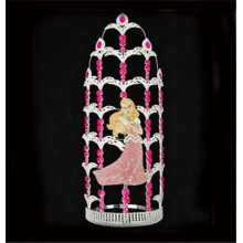 20 pulgadas de diamantes de imitación de color rosa princesa reina de la corona