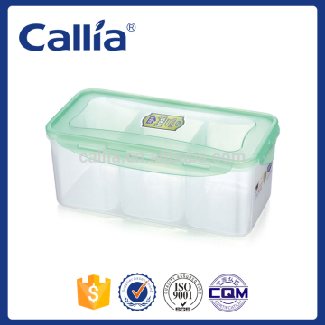 Airtight Square Plastic food containers plastic food box with 3 compartment