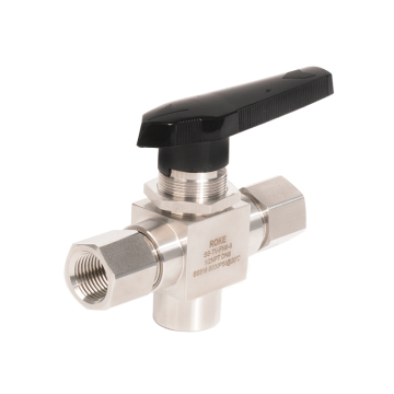 6000psi Stainless Steel Hydraulic High-Performance Three-Way Female Thread Ball Valve