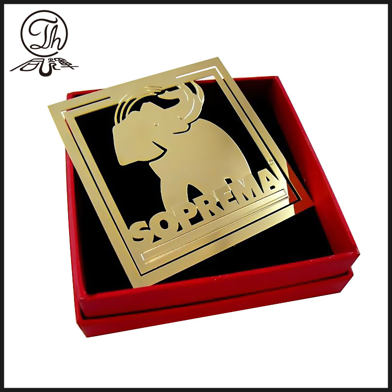 Gold metal bookmark