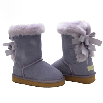 Girl Winter Suede Leather Purple Boots Toddler